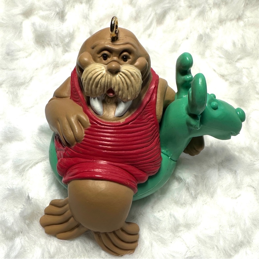 Vintage Hallmark Poolside Walrus 1990 Christmas Tree Ornament